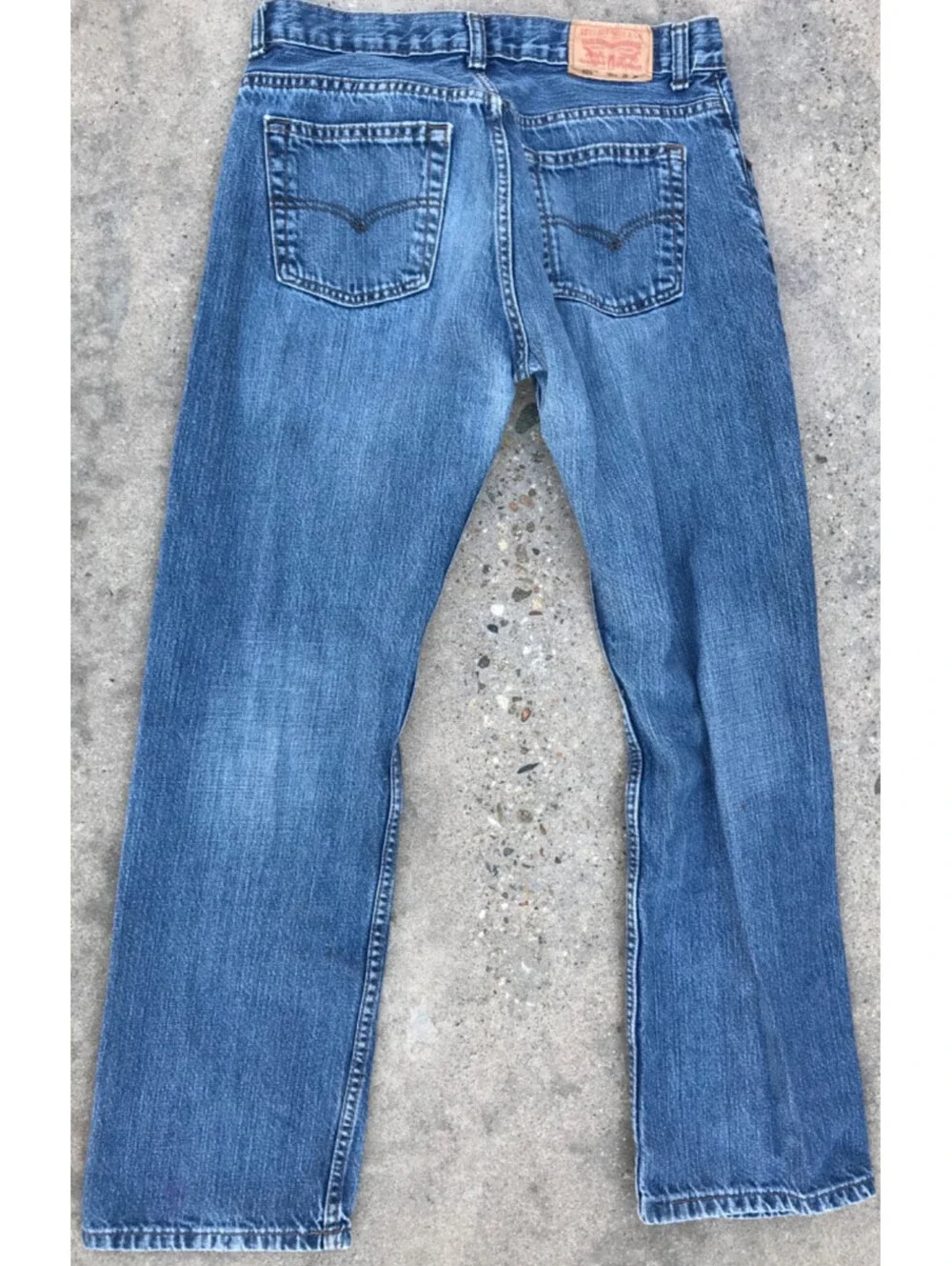 Levis 505 Mens Blue Denim Jeans 18 Regular 29x29 Med Wash Lite Fading no Tab